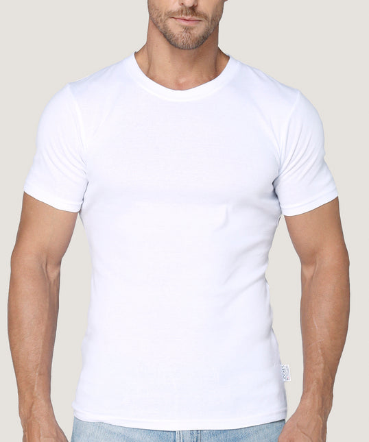 POLERA ROCHESTER COTTON RIB MANGA CORTA ROCHESTER en color blanco