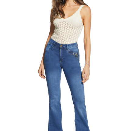 JEANS AMALIA AGATA FLARE LENTEJUELAS