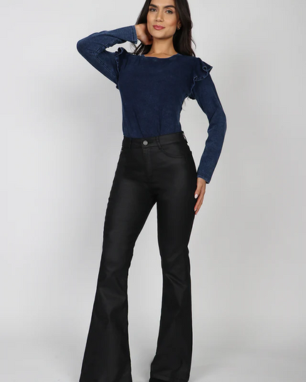 JEANS AMALIA AGATA FLARE ECO CUERO