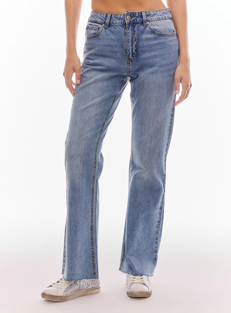 Jeans de mujer Foster Wide Leg Básico Tiro en color azul claro