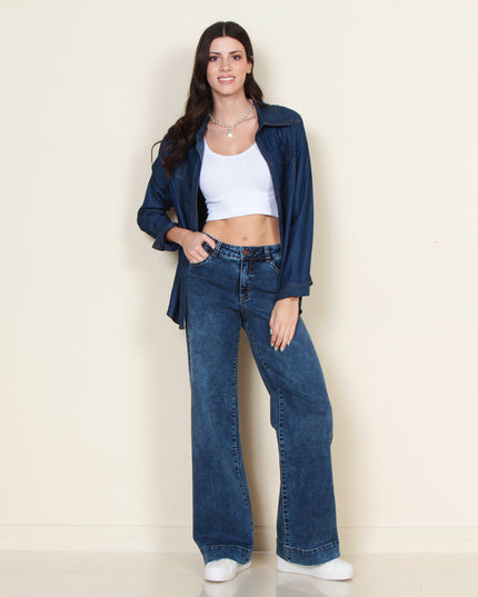 JEANS WADOS WIDE LEG TIRO ALTO