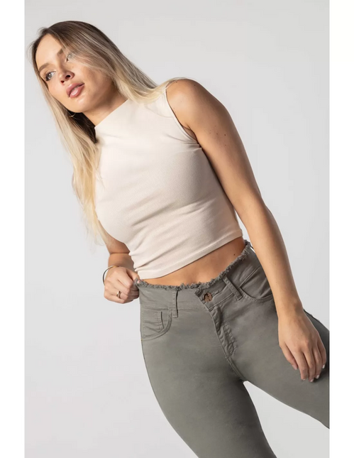 JEANS MOHICANO PRETINA DESFLECADO
