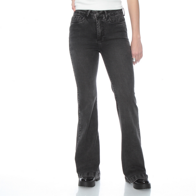 JEANS WADOS FLARE TIRO ALTO PUSH UP
