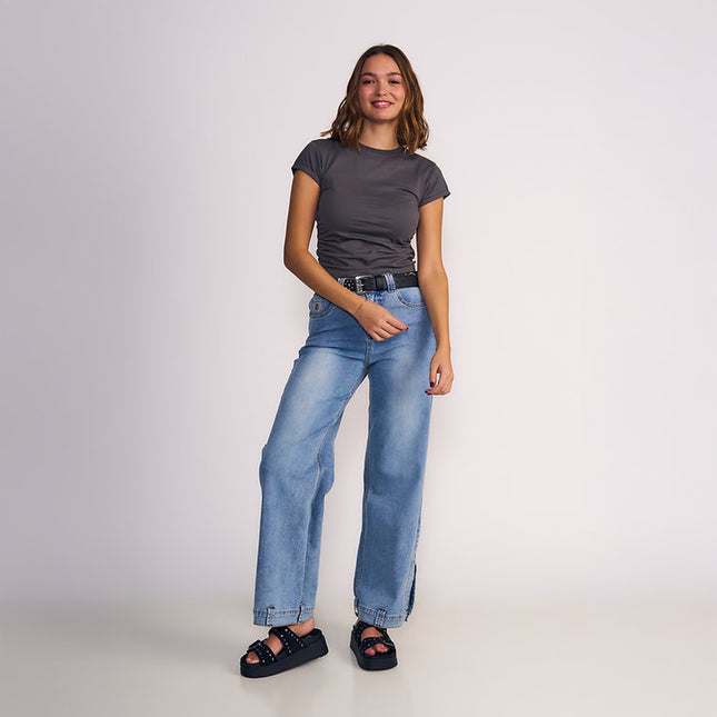 JEANS IL GIOCO WIDE LIGHT PIGMENT WASH
