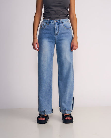 JEANS IL GIOCO WIDE LIGHT PIGMENT WASH