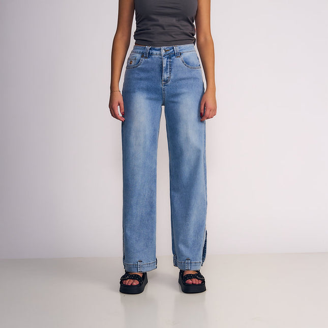 JEANS IL GIOCO WIDE LIGHT PIGMENT WASH