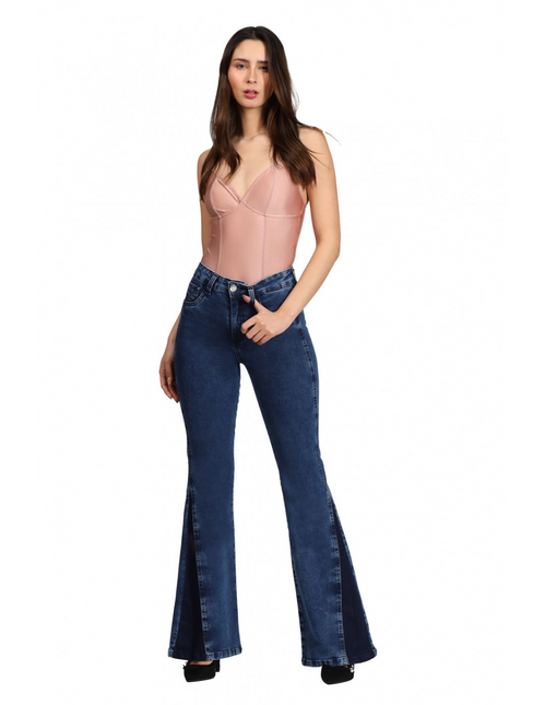 JEANS MOHICANO GRAVILLADO CON TELA AÑADIDA