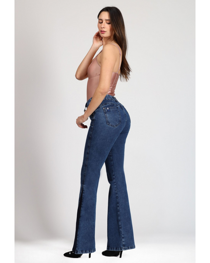 JEANS MOHICANO GRAVILLADO CON TELA AÑADIDA