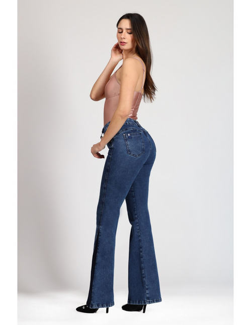 JEANS MOHICANO GRAVILLADO CON TELA AÑADIDA