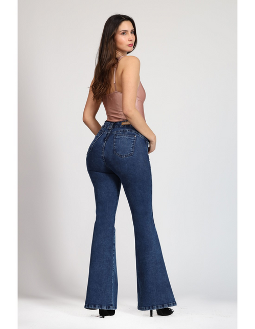 JEANS MOHICANO GRAVILLADO CON TELA AÑADIDA