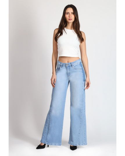 JEANS MOHICANO CORTE LATERAL CON BOLS. DEL.