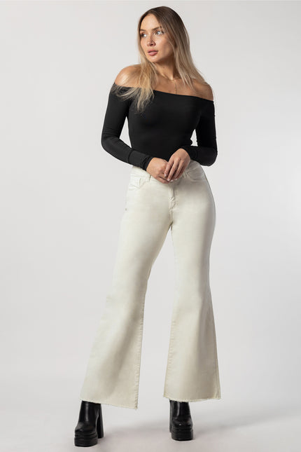 Jeans Mohicano Pretina Desflecada en color beige