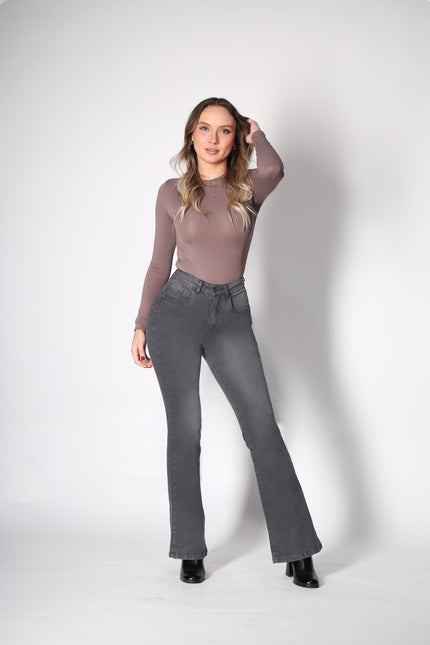 Jeans Mohicano Cintura Flare en color marengo