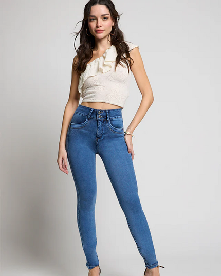 Accesorio AMALIA jeans amalia pitillo push in en color celeste