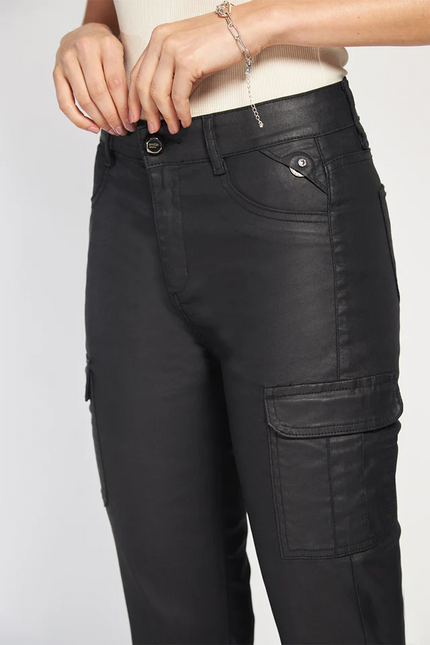 JEANS AMALIA RECTO CARGO ECOCUERO