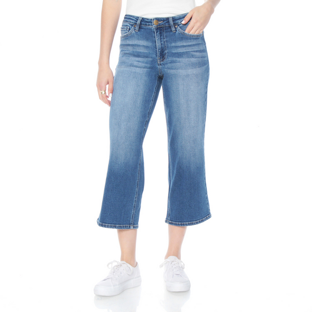 JEANS WADOS CROP TIRO ALTO