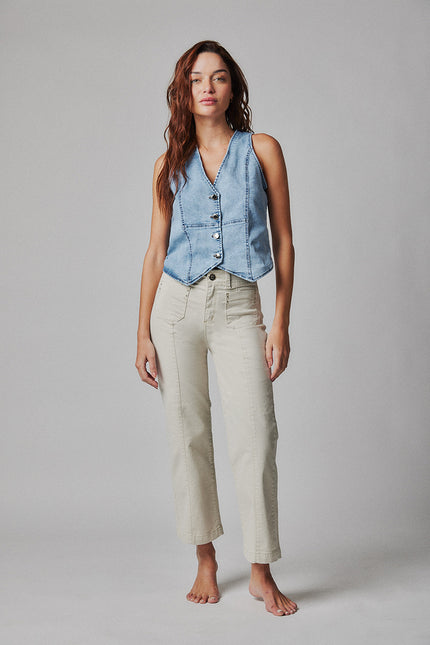 Jeans AMALIA Recto Crop en color arena