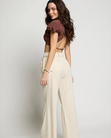 PANTALON AMALIA WIDE LEG LINO