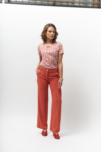 Pantalón Give Fantasia Clasico Recto Bolsill en color naranjo