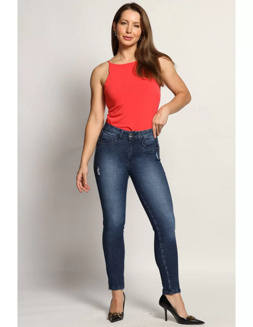 JEANS MOHICANO PRETINA REVES DOBLE BOLS.