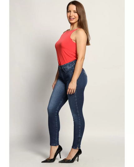 JEANS MOHICANO PRETINA REVES DOBLE BOLS.