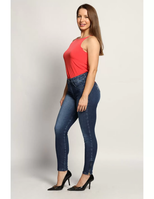 JEANS MOHICANO PRETINA REVES DOBLE BOLS.