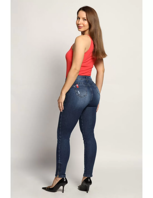 JEANS MOHICANO PRETINA REVES DOBLE BOLS.