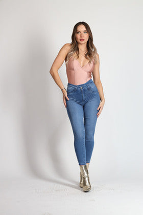 JEANS MOHICANO BIO MEDIO PRETINA CRUZADA