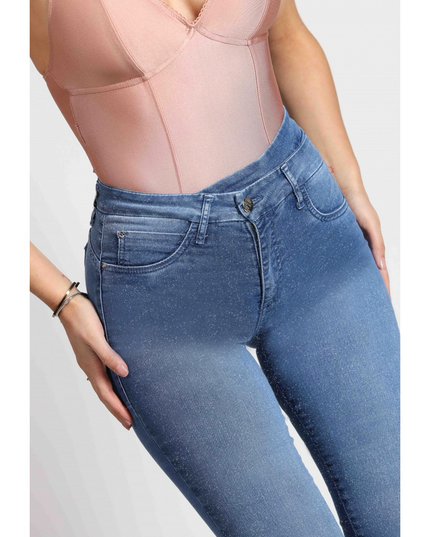 JEANS MOHICANO GLITTER PRETINA CRUZADA GRAV
