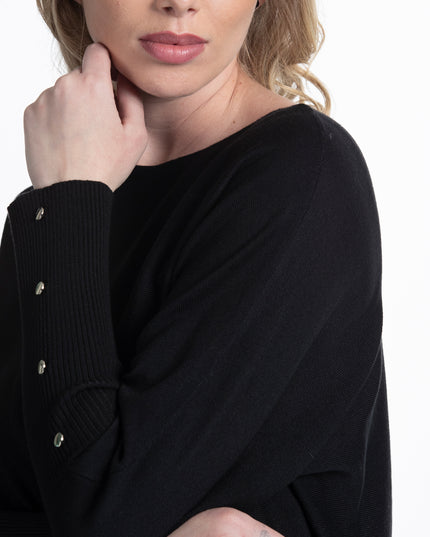SWEATER ELLUS BASICO BATWING BOTONES MANGA