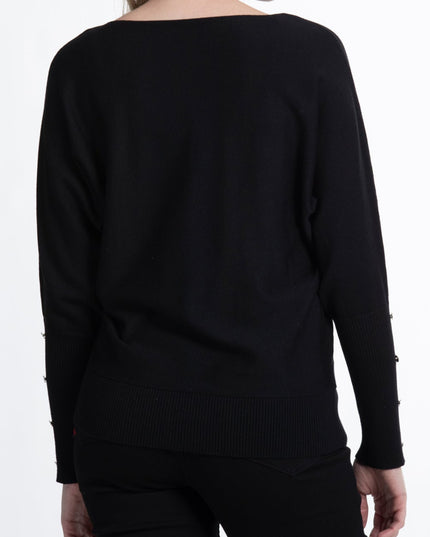 SWEATER ELLUS BASICO BATWING BOTONES MANGA