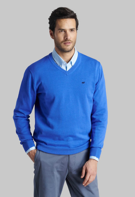 Accesorio FEROUCH sweater ferouch v neck solido en color indigo
