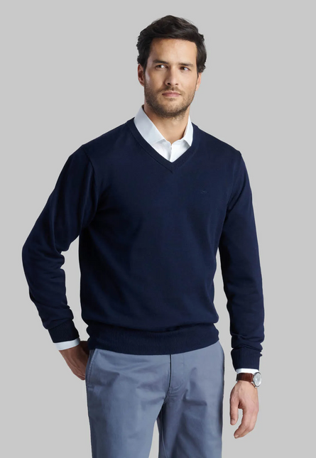 Accesorio FEROUCH sweater ferouch v neck solido en color navy