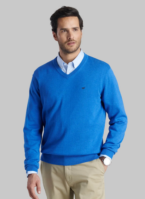 Accesorio FEROUCH sweater ferouch v neck melange en color royal