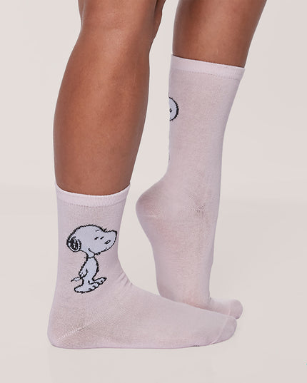 Calcetines Lady Genny Snoopy en color coral