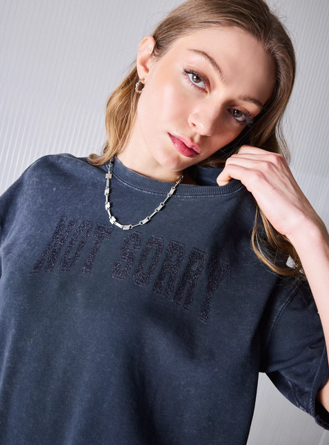 POLERA FOSTER CROP TEXTO