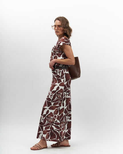 FALDA GIVE LARGA ESTAMPADA ,CINTURON