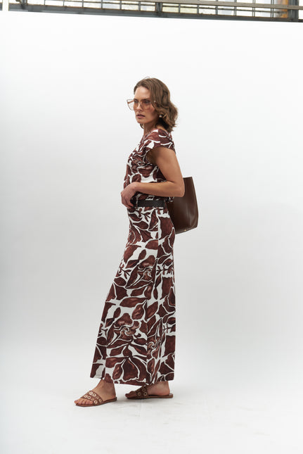 FALDA GIVE LARGA ESTAMPADA ,CINTURON