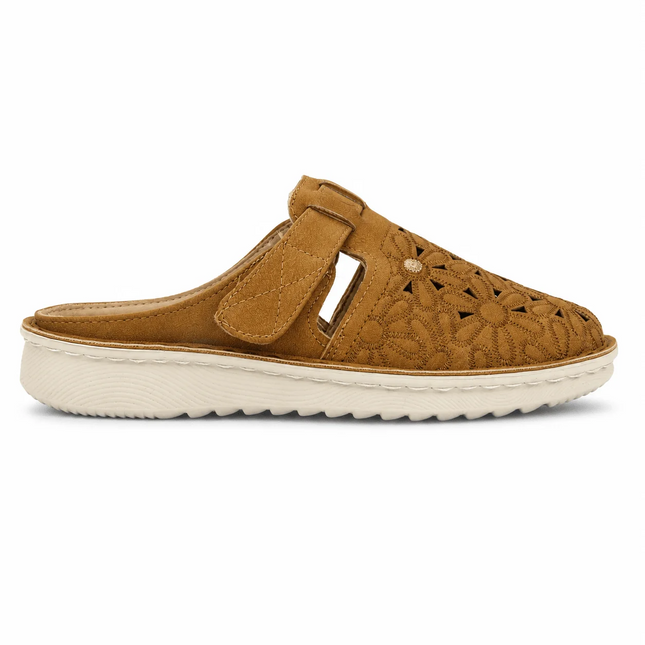 Puntilla tipo sueco de mujer Chalada en color camel