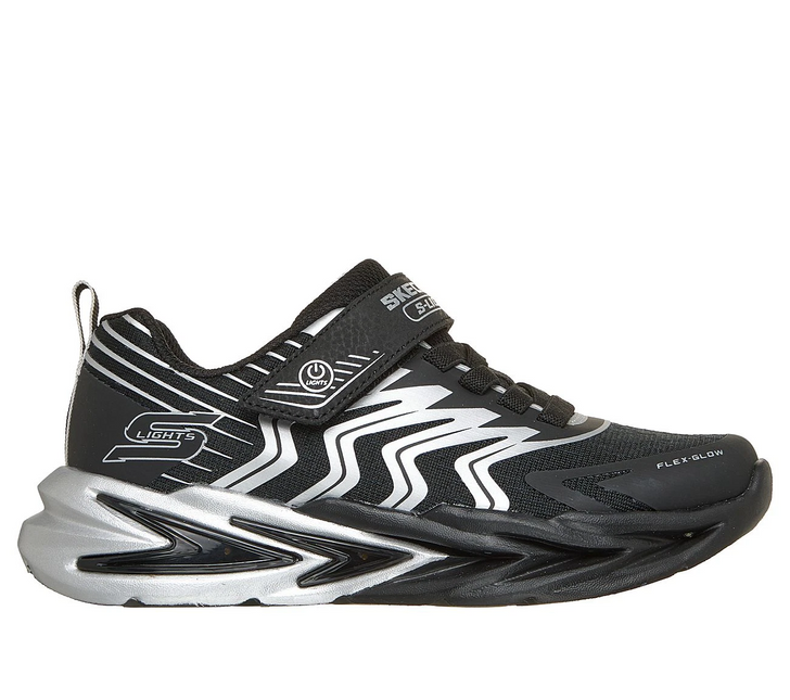 Zapatilla Skechers Flex-Glow Ultra en color negro plateado