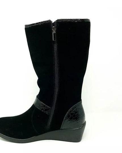 BOTA DEGAS GAMUZA C/ APLICACION CHAROL - MAWI