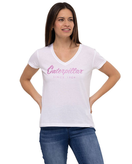 POLERA CAT SCRIPT V-NECK TEE