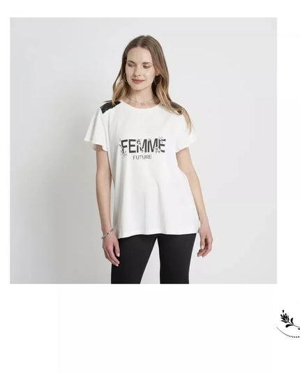 POLERA LORENZO DI PONTI ESTAMPADO CON BRILLO
