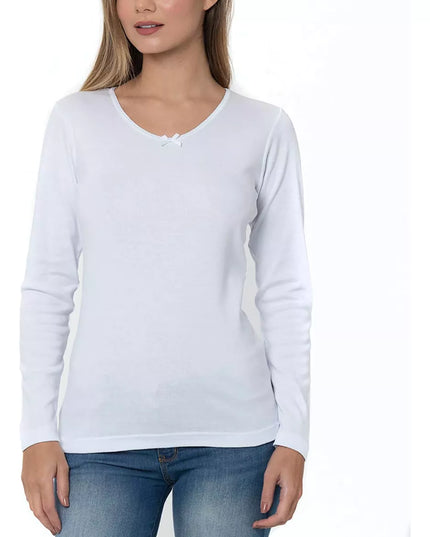 CAMISETA LADY GENNY COTTON RIB MANGA LARGA