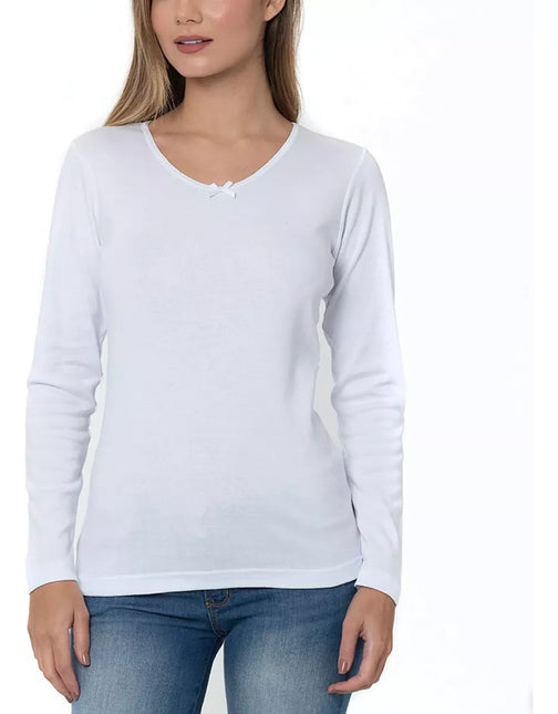 CAMISETA LADY GENNY COTTON RIB MANGA LARGA