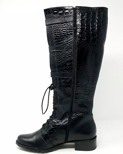 BOTA BRANCO CUERO C/ HEBILLAS Y CORDONES