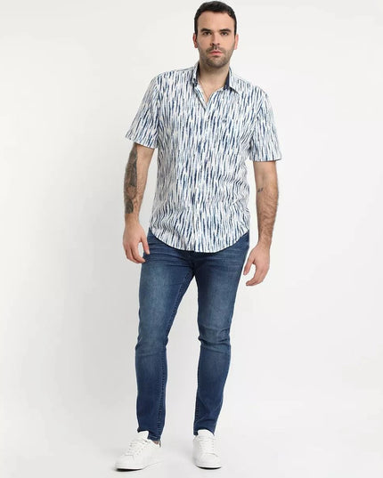 CAMISA POTROS LINO ESTAMPADA CUELLO SPORT - MAWI