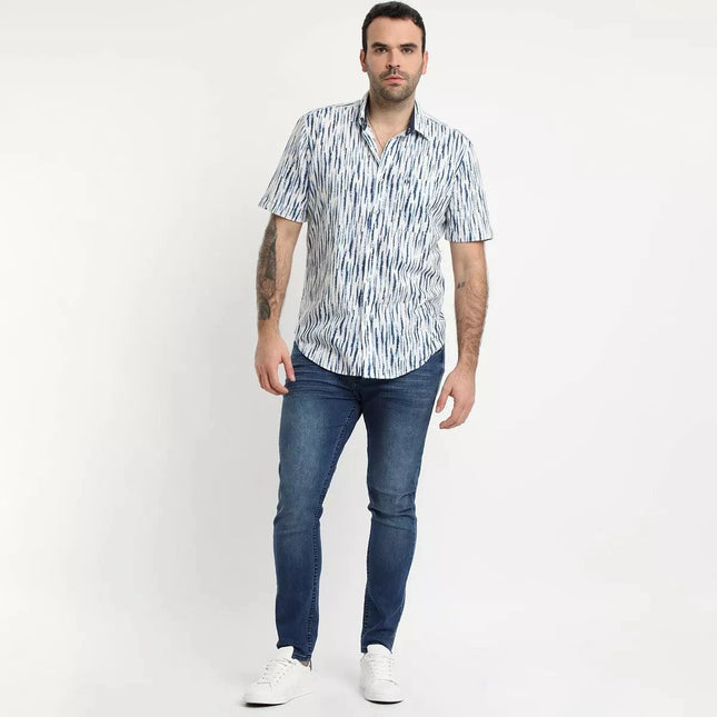 CAMISA POTROS LINO ESTAMPADA CUELLO SPORT - MAWI