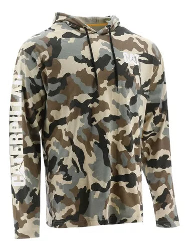 POLERA CAT UPF HOODED BANNER L/S TEE