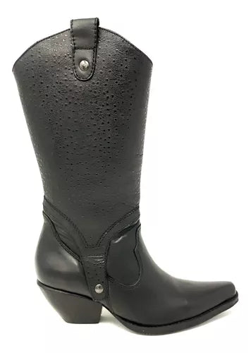 BOTA LORENTINOS CUERO C/ CIERRES Y BROCHES
